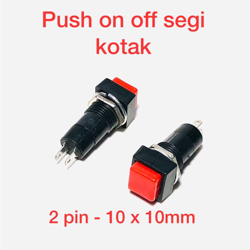 Tombol MERAH Switch Push On Off Red Box Button Switch 10 x 10mm