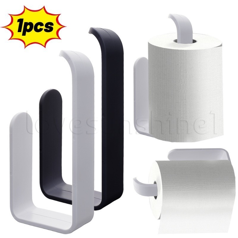 ชั้นวางกระดาษทิชชู่แบบมีกาวในตัว-พลาสติก,หมัดฟรี,มัลติฟังก์ชั่น-ที่ใส่กระดาษชําระติดผนัง-ห้องครัวน้ําหนักเบาชั้นเก็บ-อุปกรณ์ห้องน้ําจัด