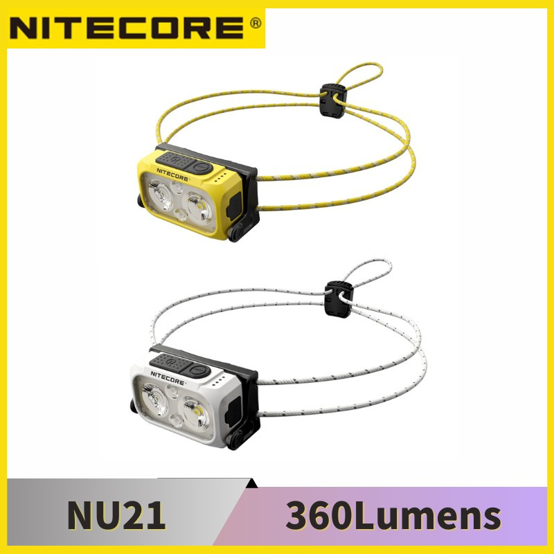 Nitecore NU21 ไฟฉายสวมศีรษะ 360 ลูเมนส์ 500mAh Li-ion แบตเตอรี่ในตัว น้ําหนักเบา ชาร์จไฟได้