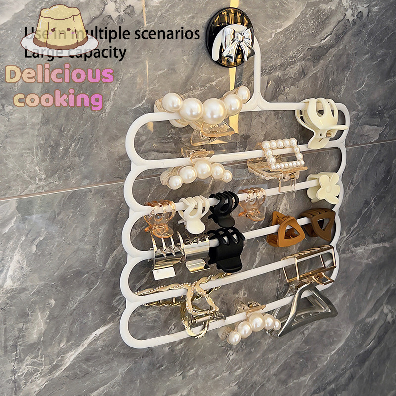 [ทําอาหารแสนอร่อย] Hair Claw Storage Rack Organizer ผู้ถือความจุขนาดใหญ่ Wall Hairpin Hanger Space al Storage Rack [ใหม่]