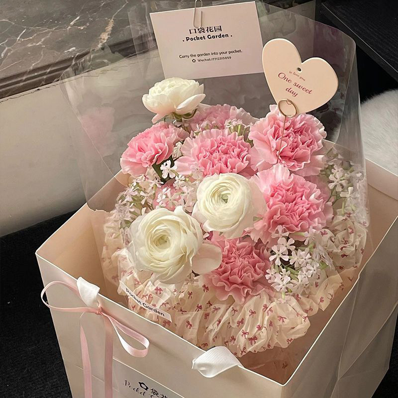กระดาษห่อดอกไม้ช่อดอกไม้บรรจุภัณฑ์วัสดุกันน้ําดอกไม้ ทําเอง กล่องของขวัญตกแต่งอุปกรณ์ของขวัญ