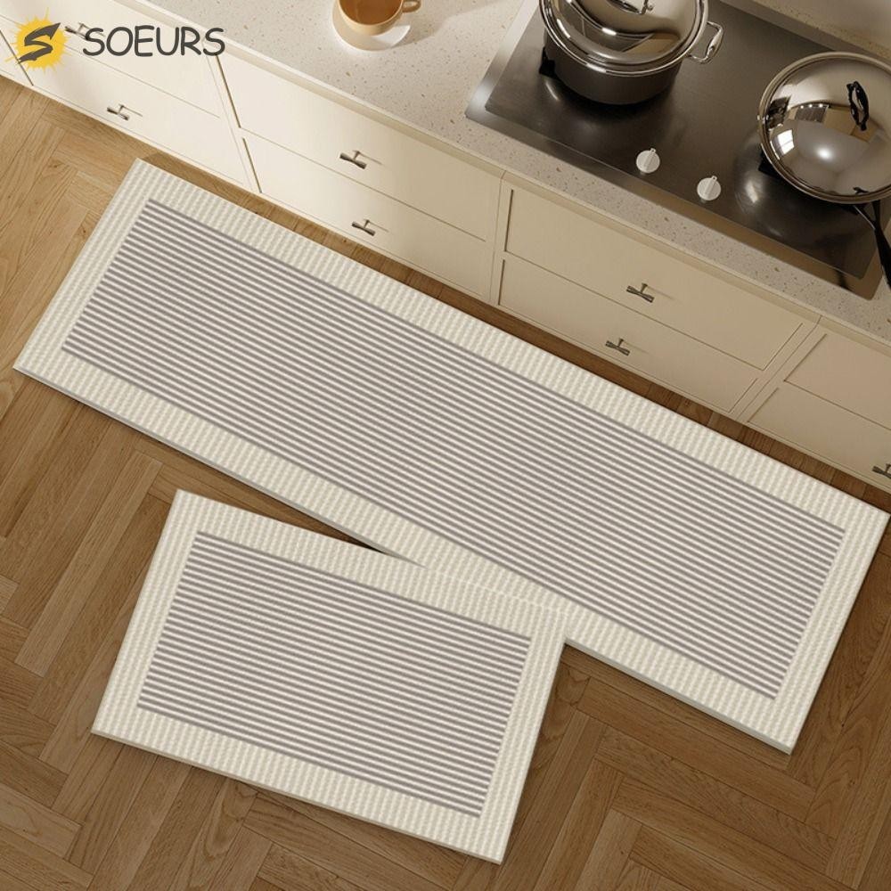 Soeurs Diatomite Mud Kitchen Mat, Long Strip Super Absorbent Kitchen Carpet, Rug Anti-Slip Wipeable 