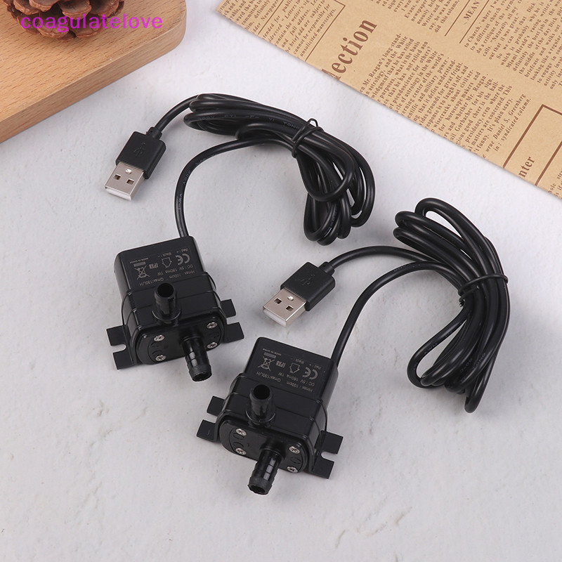 Coagulatelove ปั๊มน้ํา DC USB แบบไม่มีแปรงที่เงียบสงบเป็นพิเศษ 5V 1W 130L/H ยก 100 ซม. Submersible Fountain Aquarium Circulg Micro ปั๊มน้ํา [HOT]