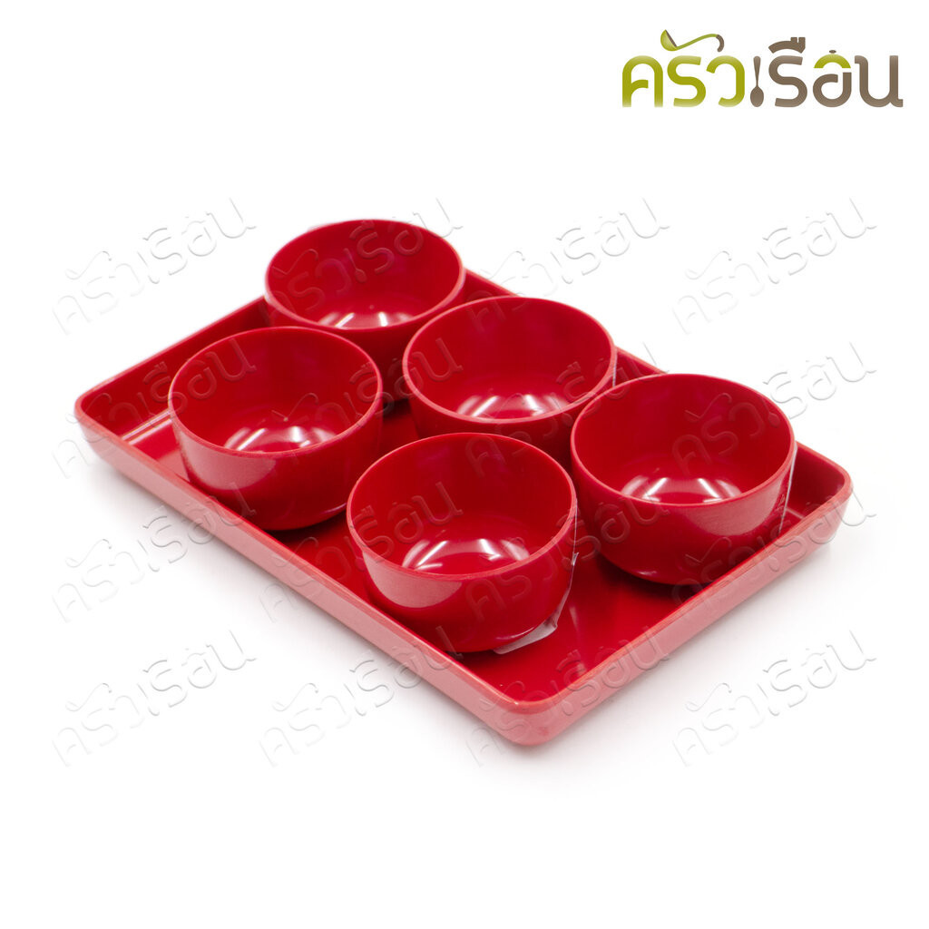 Superware [ราคาต่อใบ ตามตัวเลือกสินค้า] ถาดชา ถ้วยชา เมลามีน สีแดง (ขายแยก) C139-2 T145-6.5 ถาดน้ำชา ถ้วยน้ำชา ไหว้เจ้า