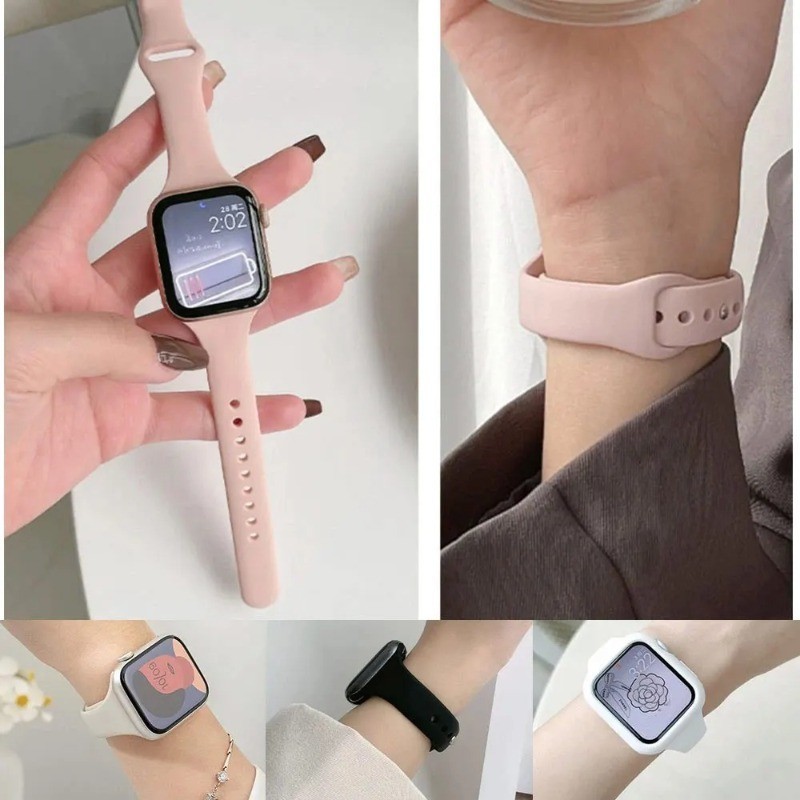 สายรัดซิลิโคนสําหรับ Apple watch 42 มม.46 มม.พิเศษ 44 มม.41 มม.45 มม.38 มม.40 มม.49 มม.สร้อยข้อมือกีฬาสําหรับ iWatch serie 10 9 8 7 6 5 se 4 3