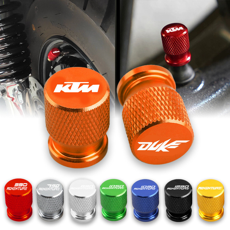 2pcs KTM Duke Valve Caps Universal รถจักรยานยนต์ Dirt Bike อลูมิเนียมวาล์ว Caps Creative การปรับเปลี่ยนอุปกรณ์เสริม