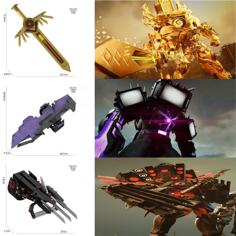 Lego Skibidi Toilet Titan Tvman อุปกรณ์ Titan Drill Man อุปกรณ์ Golden Titan Building Blocks ของขวัญ