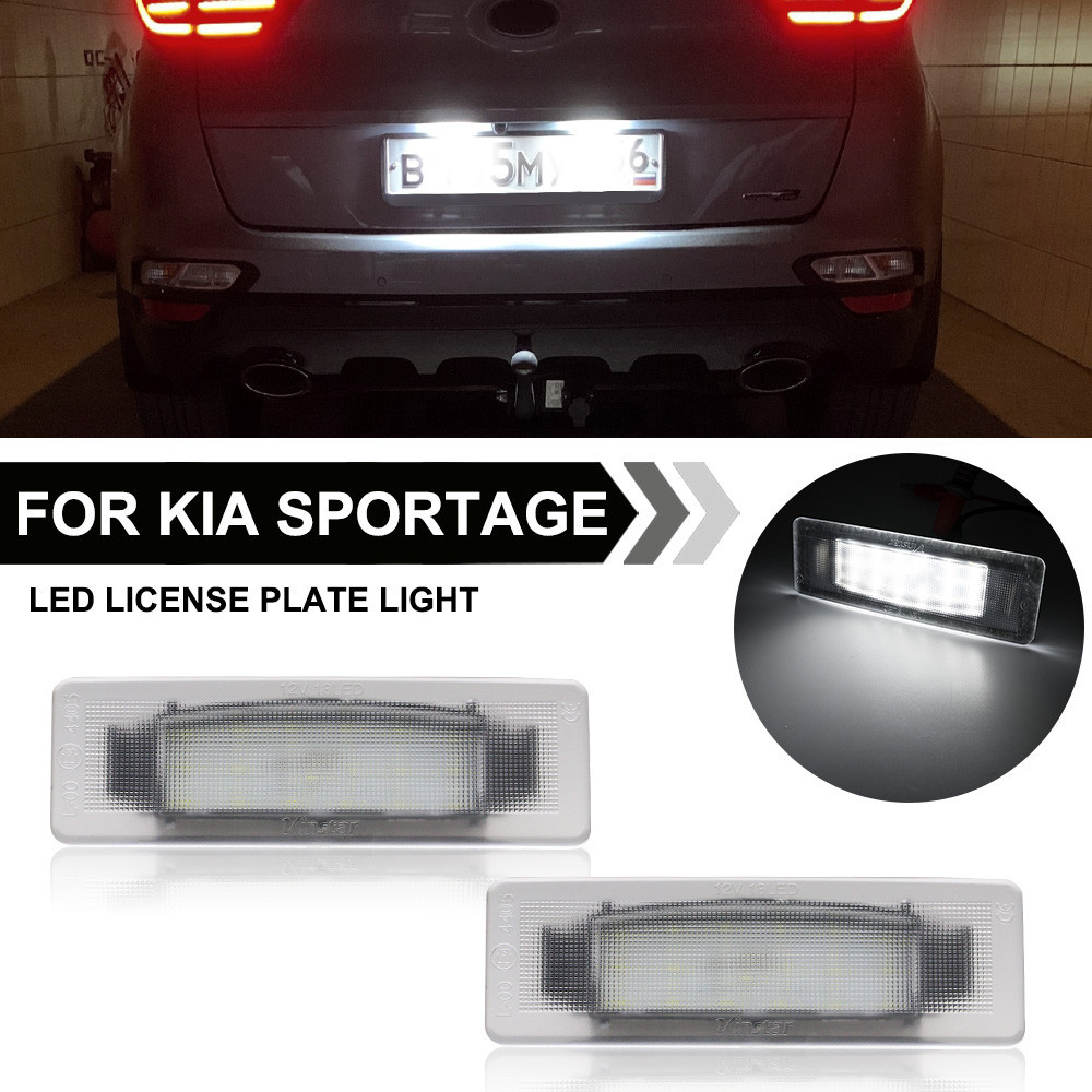 โคมไฟ LED สําหรับ Kia Sportage ไฟป้ายทะเบียน 2PCS จํานวนโคมไฟสําหรับ Hyundai Tucson Sonata Kia Soul 