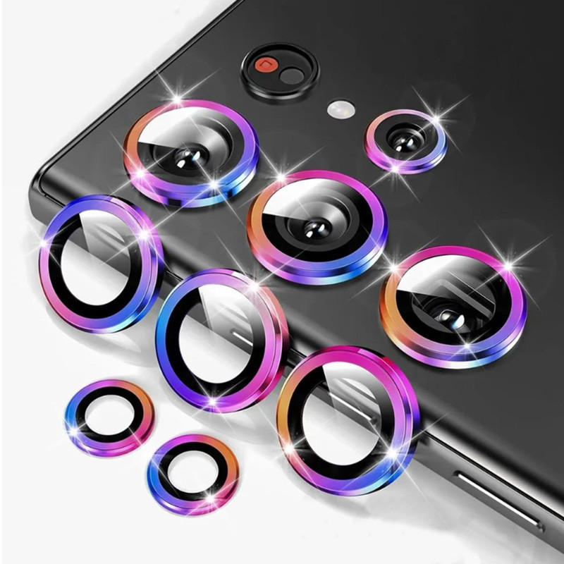 ตัวป้องกันเลนส์กล้อง สําหรับ Samsung Galaxy S24 S23 S22 Plus S24 Ultra S24FE S23FE คลิกเดียวติดตั้งคลุมทั้งหมดแหวนโลหะกระจกนิรภัยฝาครอบกล้อง