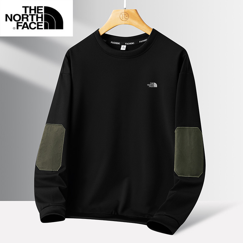 The North Face เสื้อสเวตเตอร์คอกลมคุณภาพสูงสวมใส่สบาย M-5XL เสื้อสเวตเตอร์สีตัดกันอเนกประสงค์และทันสมัย