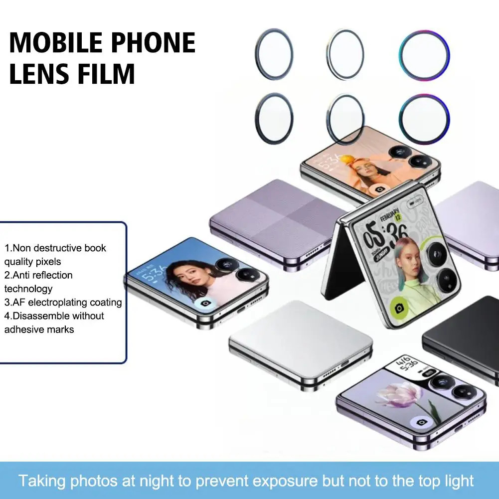 Eagle Eye โทรศัพท์เลนส์ฟิล์มสําหรับ Xiaomi Mix Flip โลหะกล้อง Hollow Protector สําหรับกล้องด้านหลัง Matte Alloy เลนส์ฟิล์ม D2L7