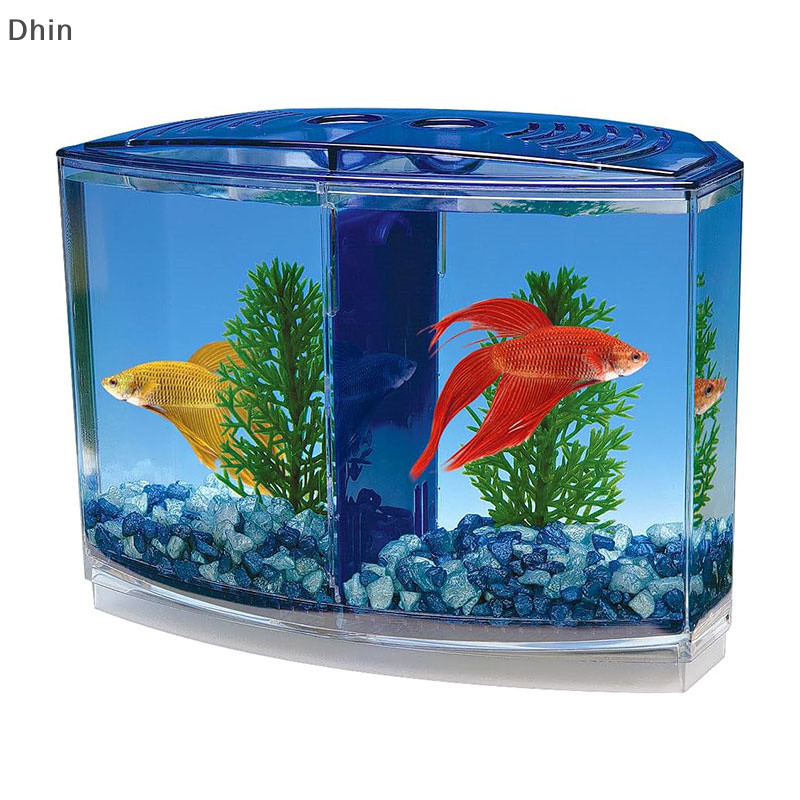 [Dhin] สองช่องขนาดใหญ่ Figh กล่องปลา Eco Rumble Fish Aquarium มินิตู้ปลาพลาสติกกล่องแยกกล่องเพาะพันธุ์ COD