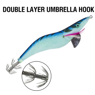 1pcs Luminous ปลาหมึก Jig Hooks กุ้งประดิษฐ์ Lures น้ําเค็ม 3D ตาพลาสติก Hard เหยื่อสําหรับ Octopus Cuttlefish