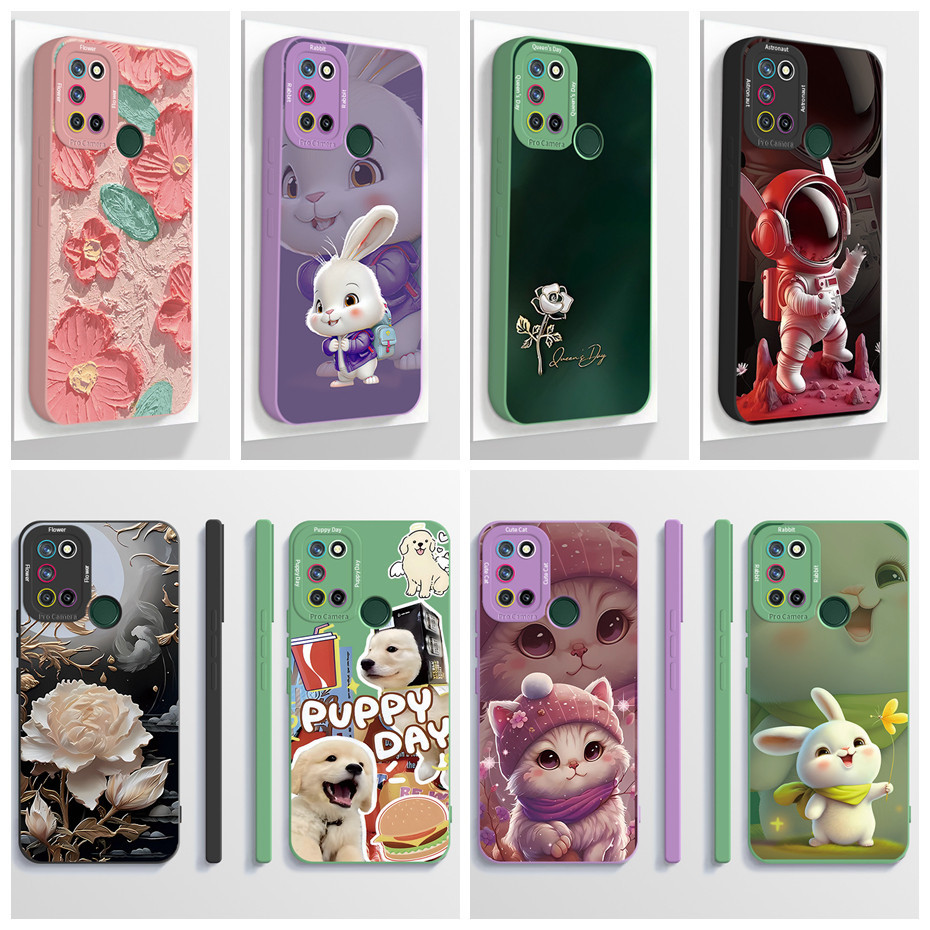 สําหรับrealme 7i C17 กรณีความงามการ์ตูนนักบินอวกาศซิลิโคนนุ่มTPUเคสโทรศัพท์สําหรับRealme C17 7i Ultra SlimปกหลังRealme7i