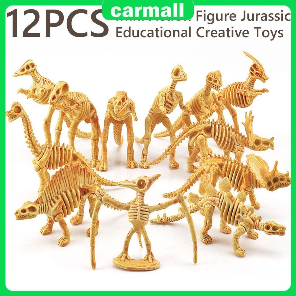 12 ชิ้นไดโนเสาร์ฟอสซิลโครงกระดูกสารพัน Dino กระดูกโครงกระดูกของเล่นสําหรับวิทยาศาสตร์เล่น Dino ทรายขุด Party Favor ตกแต่งและ Stocking Stuffer