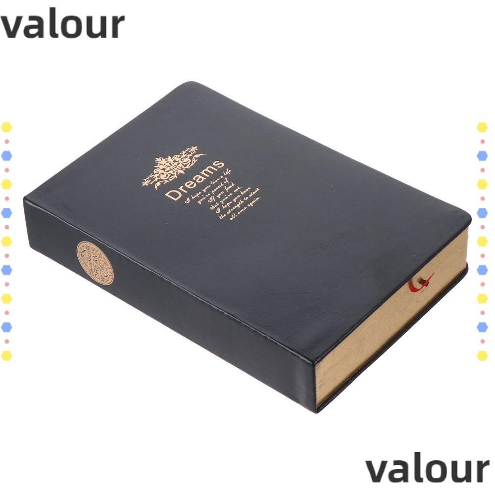 Valour สมุดโน๊ตบุ๊ค ปกหนัง สีดํา ขนาด A5 ปกแข็ง ทนทาน สไตล์เรโทร