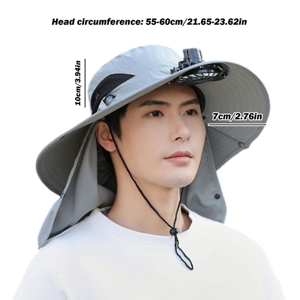 หมวกกันแดดปีกกว้าง พร้อมพัดลม บังแดดระบายอากาศได้ มาพร้อมสายชาร์จ USB รหัส XMZ78 - รูปที่ 7