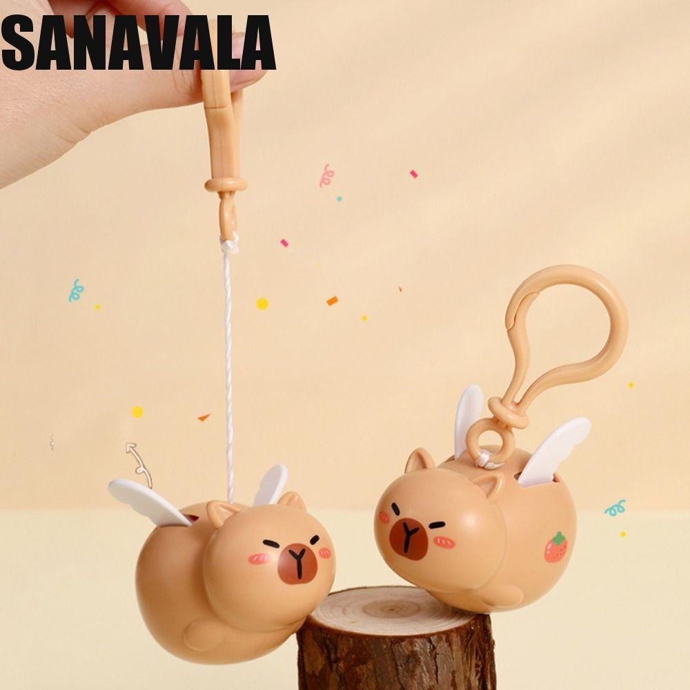 Sanavala Flying Capybara พวงกุญแจ, Kawaii Kapibara จี้ Capybara ยืด, การ์ตูนปีกน่ารัก Telescopic ดึง String Capibara พวงกุญแจของขวัญวันเกิด