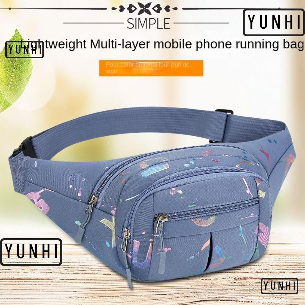 Yunhi กระเป๋าคาดเอวกีฬาสําหรับผู้หญิง, กระเป๋าคาดหน้าอกสําหรับวิ่งหลายช่องกระเป๋าวิ่งกลางแจ้ง, แฟชั่นปั๊มร้อนตัวอักษร Multifuntional กระเป๋าสะพาย