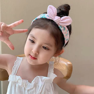 เกาหลีเด็กเกาหลีผ้าเด็กทารกโบว์คาดศีรษะสาวน่ารักกระต่ายหูคาดศีรษะสาวหวานหักกิ๊บ
