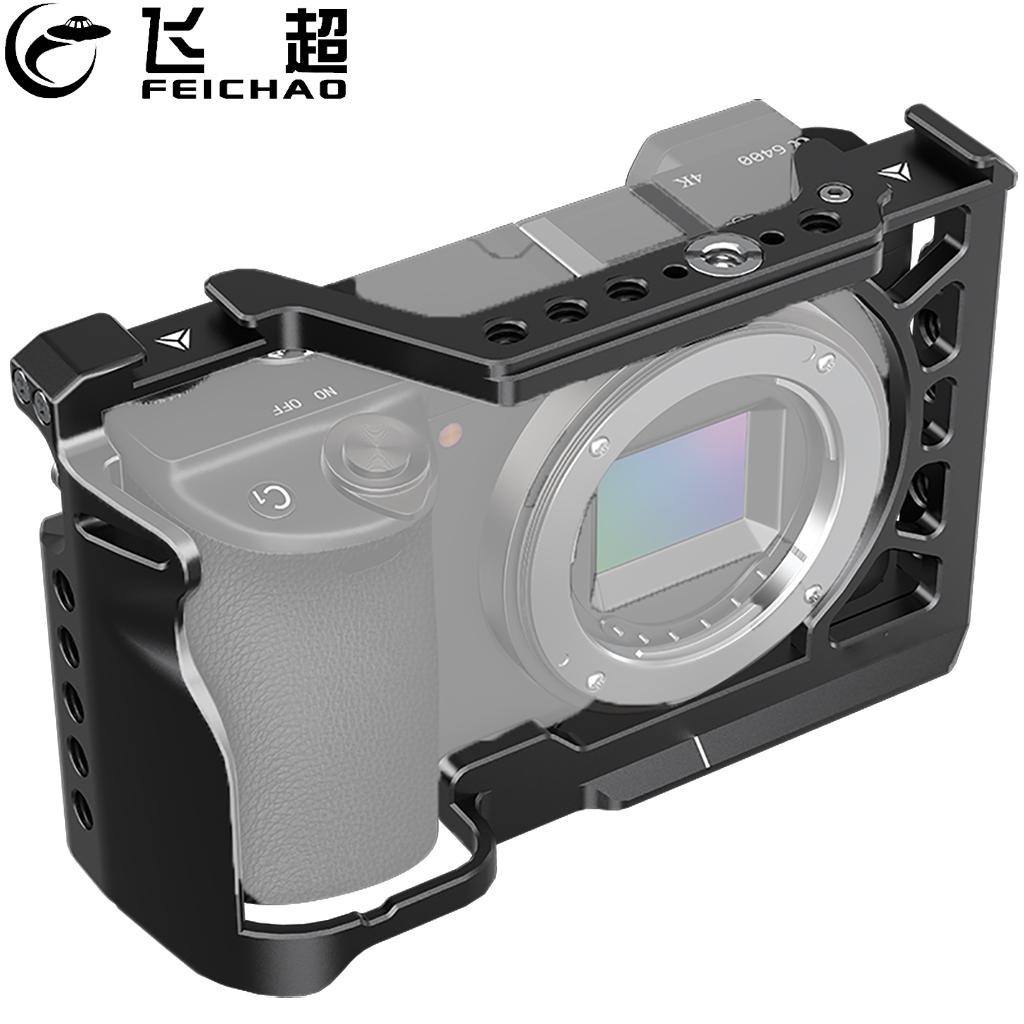 Feichao Full กล้องสําหรับ Sony A6000/ A6300 / A6400 / A6500 กล้อง DSLR Vlog กรณีรองเท้าเย็น Mic LED 