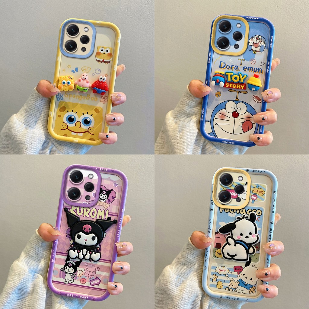 เคส Redmi 12 ซิลิโคนตุ๊กตาป้องกันการวางโทรศัพท์กรณีป้องกัน