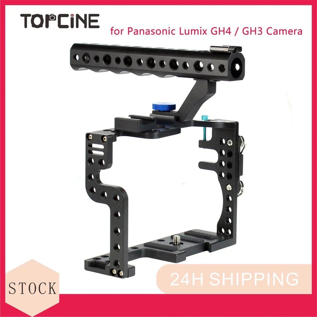 GH4 Full Cage กล้องกรงด้านบน Handle Grip สําหรับ Panasonic Lumix GH4 GH3 Full Cage Rig การถ่ายภาพชุด