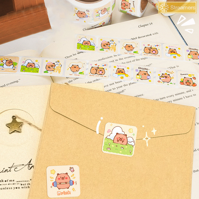 {Streamers} 300 ชิ้นการ์ตูน Capybara Graffiti สติกเกอร์ al สติกเกอร์ติดด้วยตนเองสําหรับขวดน้ําแล็ปท็อปกระเป๋าเดินทางแล็ปท็อป Decals DIY ตกแต่งใหม่