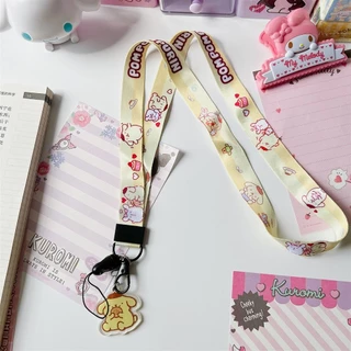 Key Badge Lanyard Kawaii Cinnamoroll Melody ID บัตรเครดิต Pass สายคล้องคอเชือกแขวนความปลอดภัยเชื่อมต่อ PieceKey อุปกรณ์เสริม