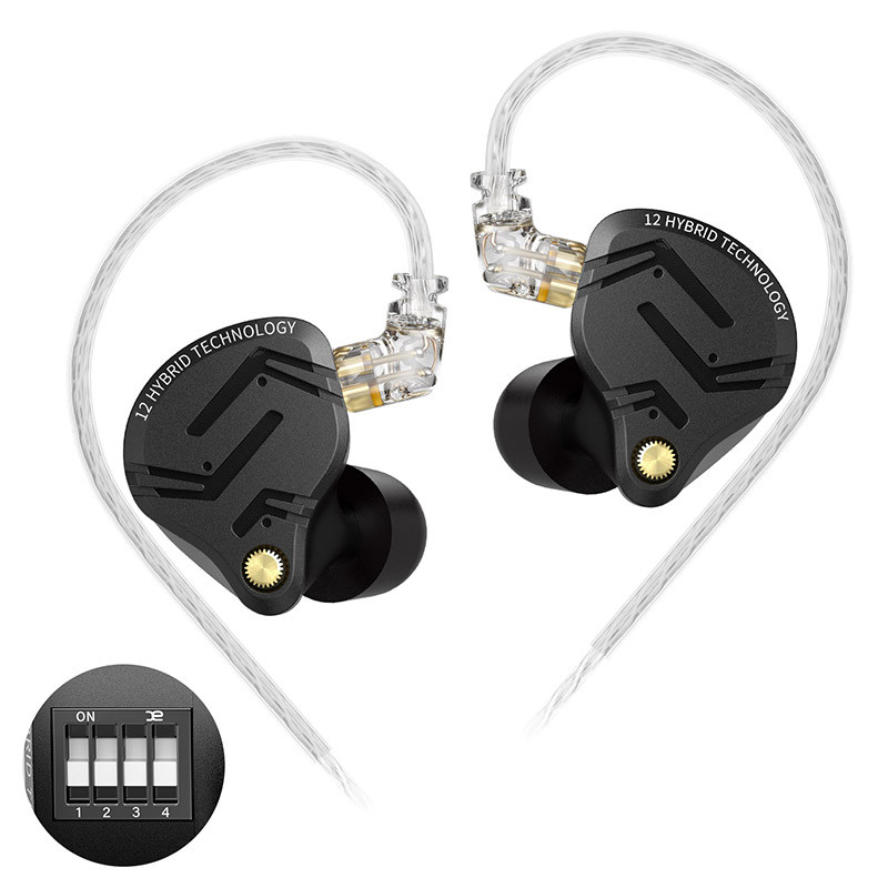 Kz ZS12 PRO X หูฟังโลหะ 1DD + 5BA Hybrid HIFI Bass In Ear Monitor หูฟังกีฬาเพลงเสียงรบกวน Cancelling ชุดหูฟังใหม่มาถึง