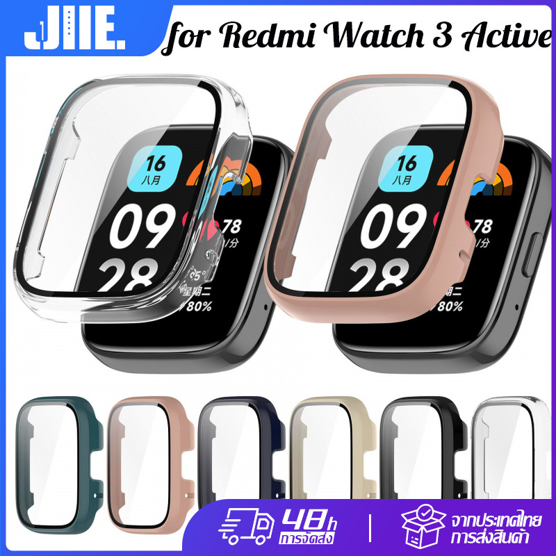เคสกระจกสําหรับ Redmi Watch3 Active เคส Redmi watch 3 Active เคสนาฬิกา Redmi Watch 3 Active สร้อยข้อ
