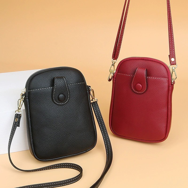 xspeedfashion(X2165) กระเป๋าสะพายข้างใบเล็กทรงโฟน หนังพียู
