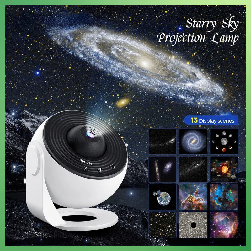 เครื่องฉาย การฉายดาว 12-in-1 ห้องนอนโปรเจคเตอร์ห้องนอน Galaxy โปรเจคเตอร์ Planetarium Aurora โปรเจคเ