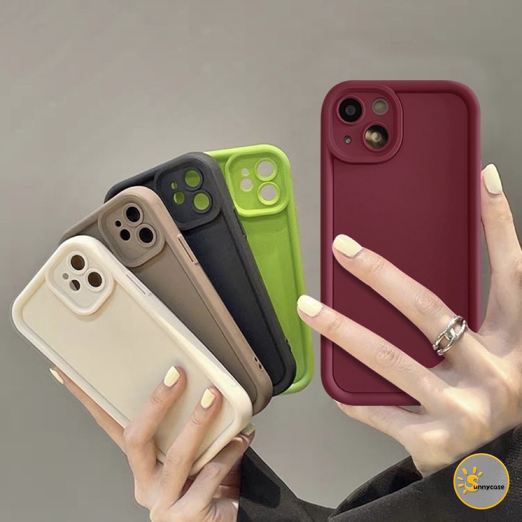 ที่เรียบง่ายสีทึบกรณีนุ่มเข้ากันได้สำหรับ iPhone 11 13 Pro Max 7Plus XR 15 12 14 Pro Max 6 7 8 6s Plus X XS Max 14Plus