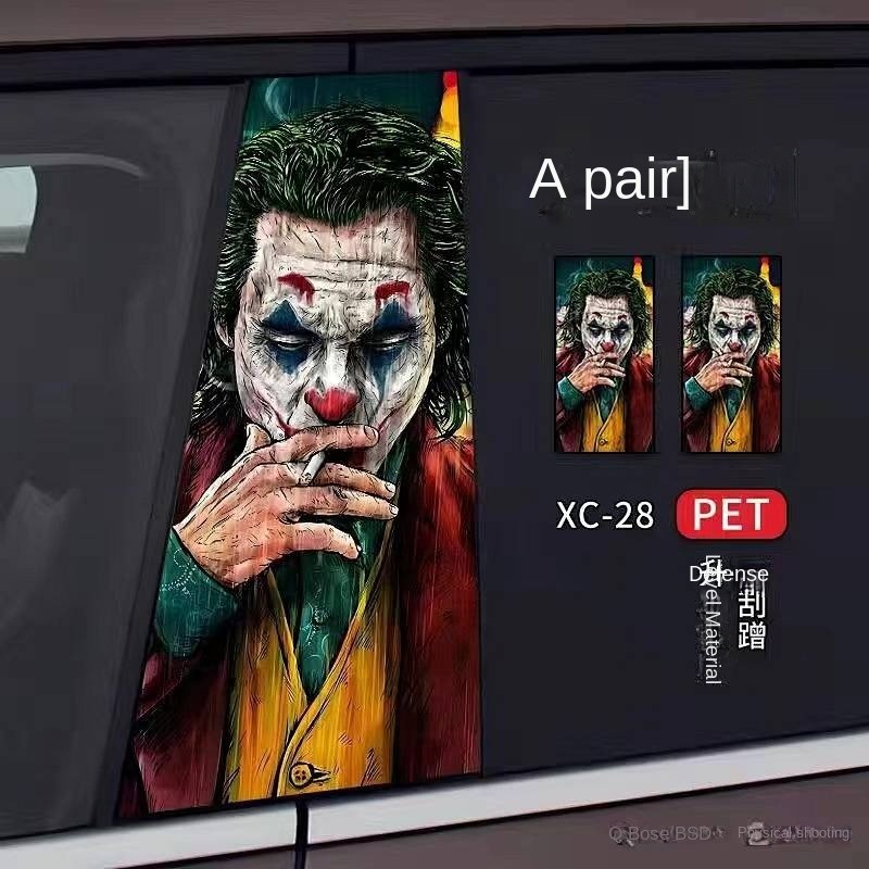 HD Car Center Column Clown Decorative Sticker Window B Column Protective Film Cool Modification Pain