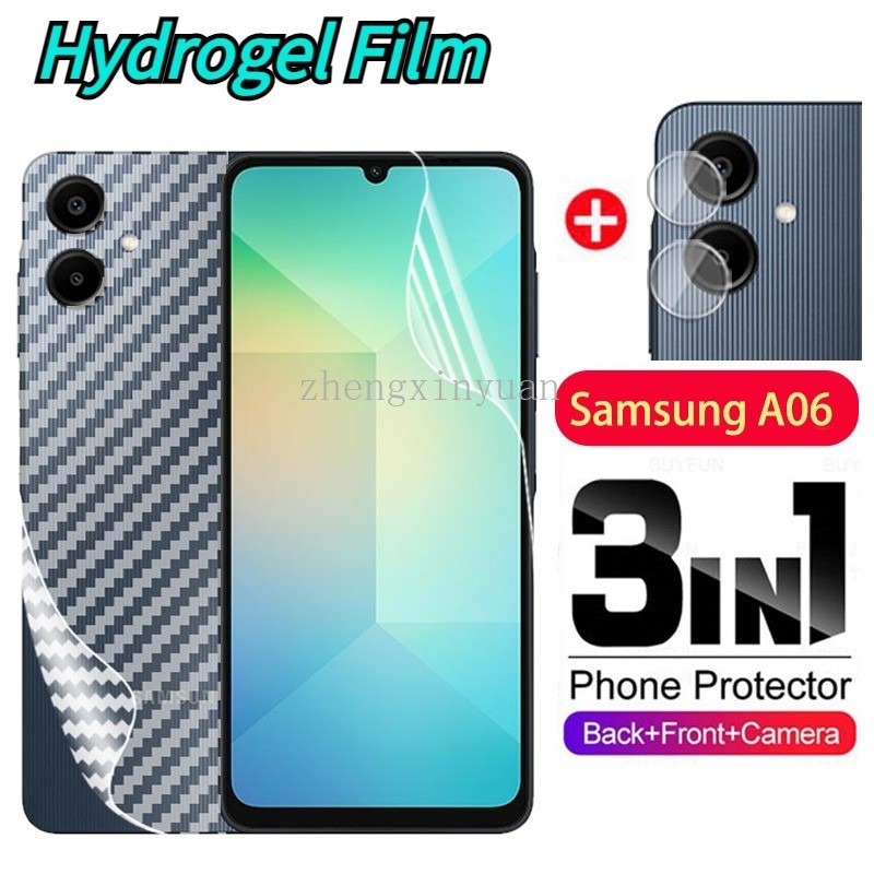 SAMSUNG ด้านหน้าด้านหลังฟิล์มไฮโดรเจลนุ่มป้องกันหน้าจอสําหรับsamsung Galaxy A06 4G 2024 เลนส์กล้องกร