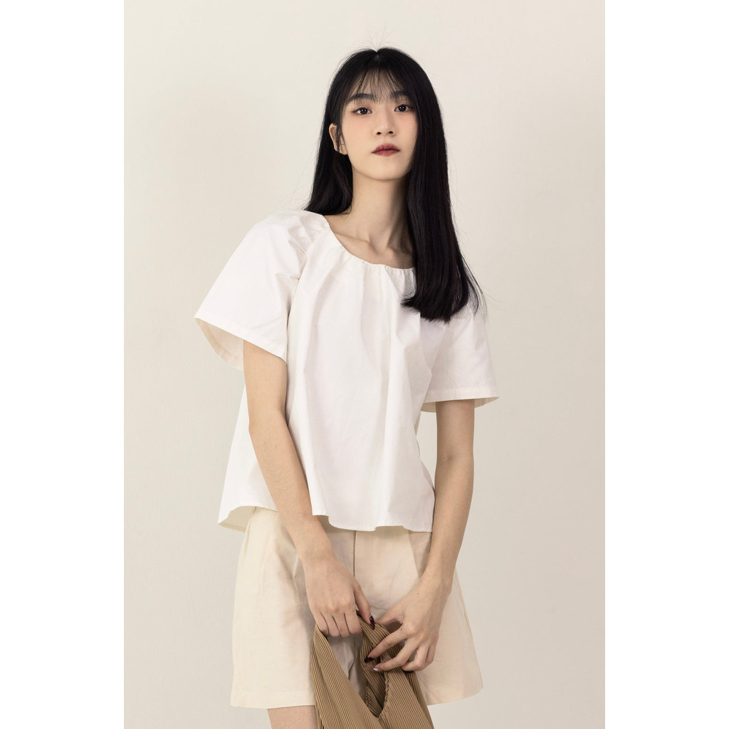 MARNIE PUFFY SLEEVE TOP [สีขาว]