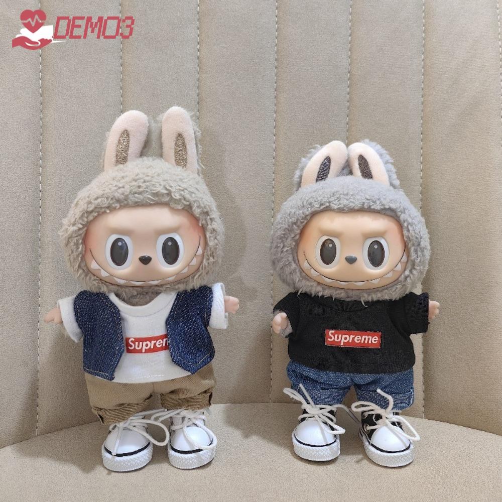 [DEMO3] เสื้อผ้าลาบู 17 ซม., เสื้อผ้าผ้าใบเปลี่ยนแฮนด์เมด, เสื้อผ้า DIY หลายสไตล์ชุดลําลอง Labubu