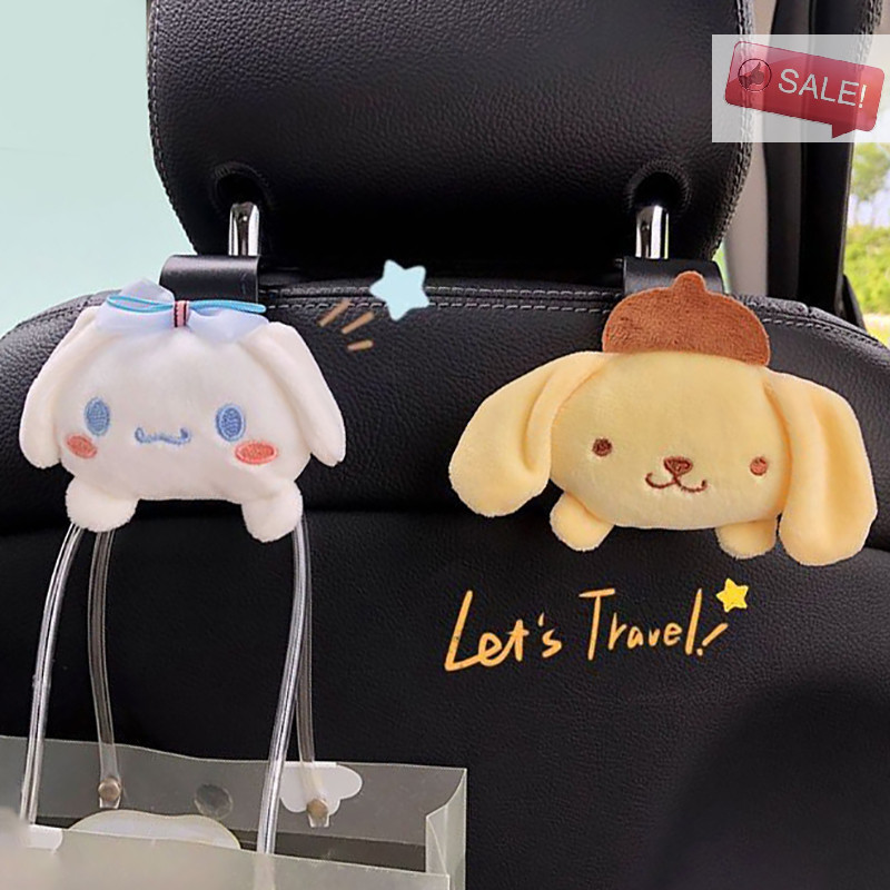 At ใหม่ Sanrio My Melody Kuromi Cinnamoroll Onpomppurin Kawaii รถ Hook al ตุ๊กตาขนาดเล็กตะขอรถอุปกรณ์ตกแต่งภายใน A