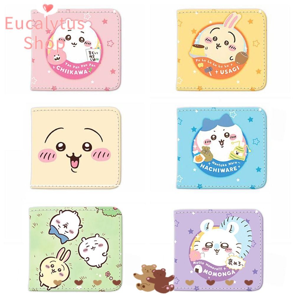 กระเป๋าสตางค์ EUCALYTUS1, กระเป๋าใส่เหรียญ PU Chiikawa, ผู้ถือบัตร Capicity ขนาดใหญ่หลายใบแบบสบายๆนักเรียน