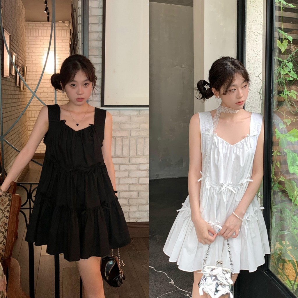 Bella Shop สไตล์เกาหลีสามมิติโบว์หวานกระโปรงนางฟ้าน่ารัก