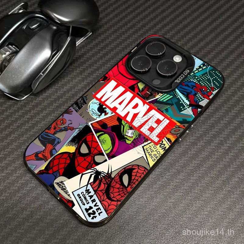 Chaopai อะนิเมะ S pider-Man กรณีโทรศัพท์สำหรับ iPhone 15 11 14 12 13 P RO MAX x XR XS MAX 7/8บวก se2020แฟชั่นฮาร์ดซิลิโคนกันกระแทกปกหลัง