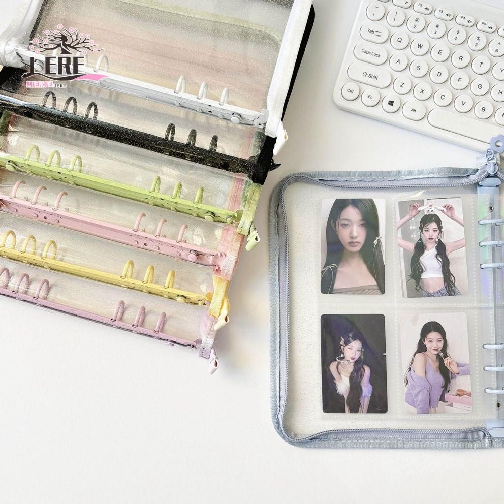 Jeremy1 A5 Binder Photocard Holder, หน้าด้านใน PVC Photo Album Binder, Kawaii โปร่งใส Photo Card Holder Card Storage Book Idol Card Collect Book Collection รอบไอดอล