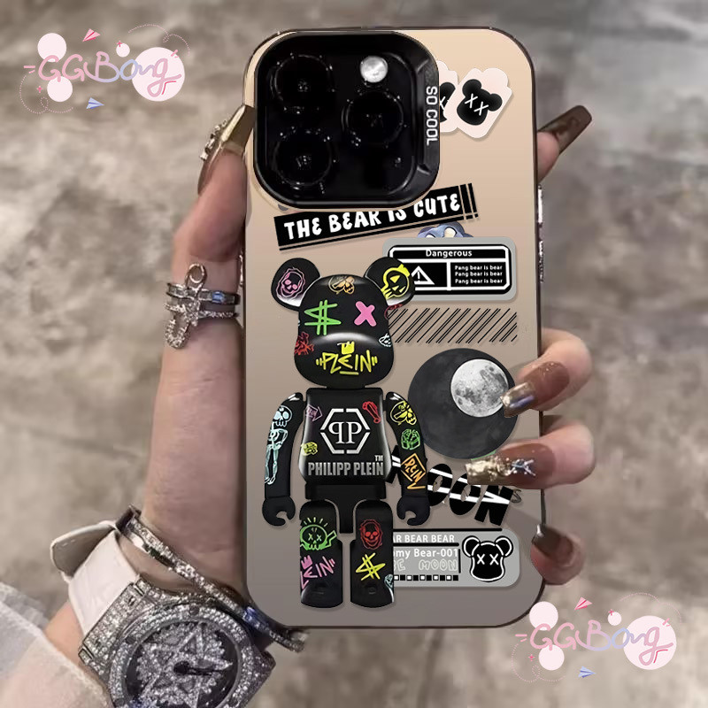 การ์ตูน ที่ทันสมัยความคิดสร้างสรรค์ความรุนแรงหมีปกเย็น เคสไอโฟน11 15 13 12 14 Pro Max X XR XS Max 8 7 15 14 Plus SE