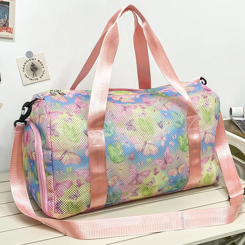 Cczedo ตาข่าย Duffle กระเป๋าแห้งเปียกแยกขนาดใหญ่ความจุรองเท้ากระเป๋าเดินทางสําหรับว่ายน้ําชายหาดกระเป๋าเดินทางกีฬา