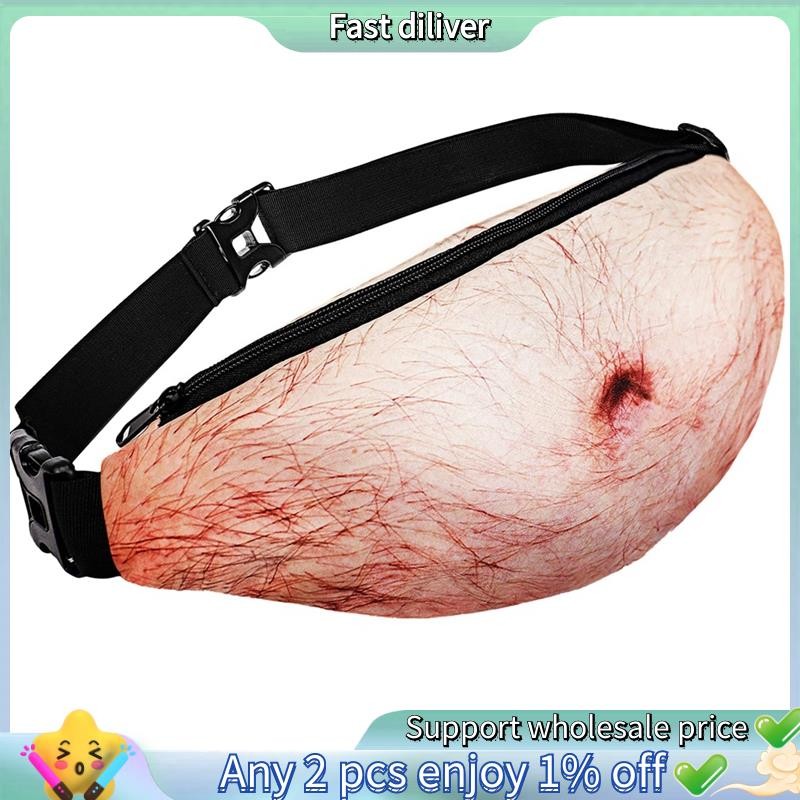 Hj-3d Men Beer Belly เอวแพ็คของขวัญตลกของขวัญกระเป๋ากันน้ํา