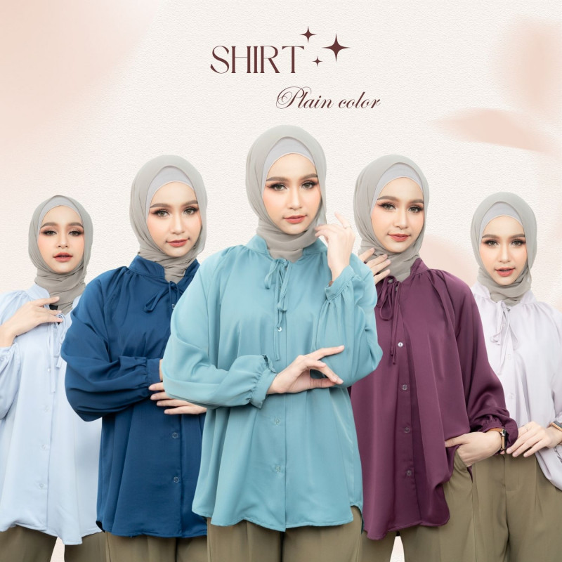 เสื้อแฟชั่นอิสลาม แต่งด้วยเชือกผูกโบว์ ทรงคอจีนติดกระดุมหน้า เนื้อผ้าใส่สบาย DG19วาริสมุสลิม