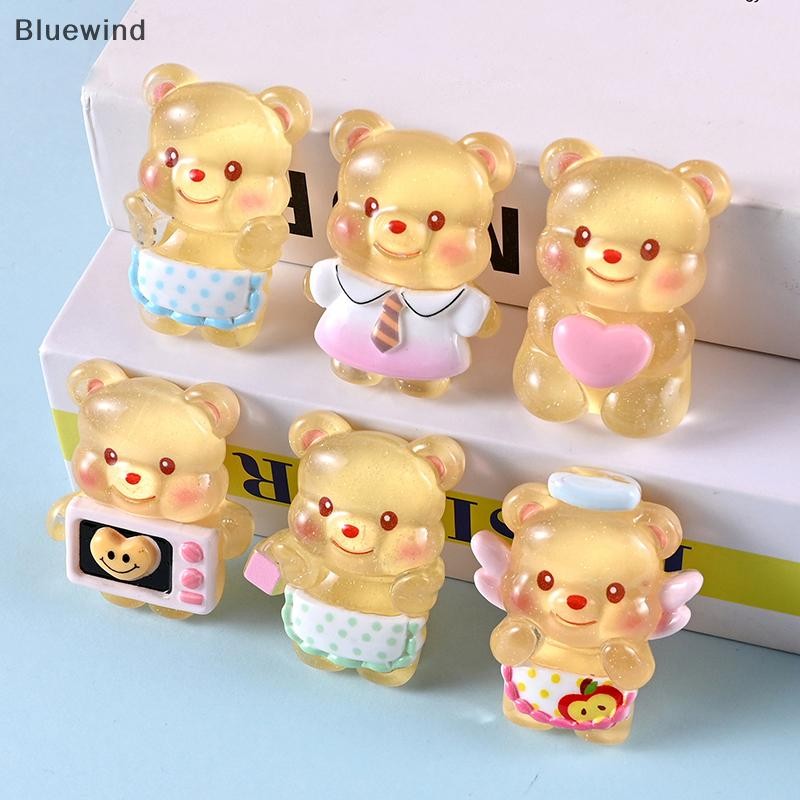 [Bluewind] 1 ชิ้นสร้างสรรค์น่ารัก Noctilucent หมีการ์ตูนตุ๊กตา Figurines วัสดุ DIY ครีมกาวเรซิ่นอุปกรณ์เสริม Micro Landscape Decor ใหม่