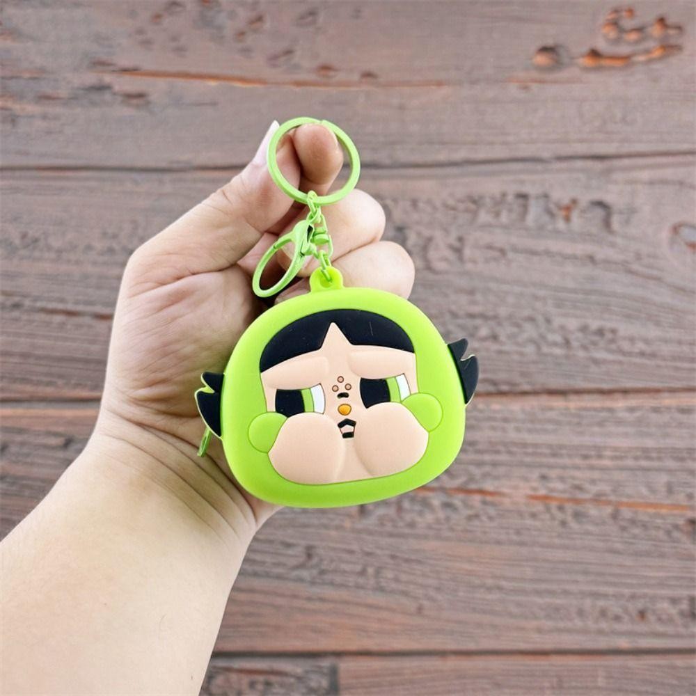 Ivory The Powerpuff Girls Doll Pendant, Silica Gel Backpack Pendant Cartoon Silicone Coin Purse, Portable Anime Figure Popmart Kawaii Crybaby Doll Key Ring Kids