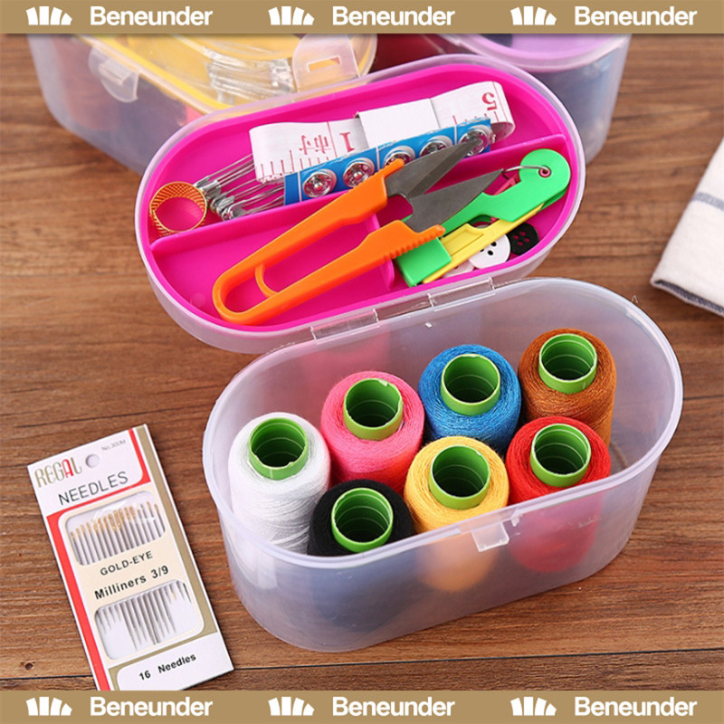 DIY อุปกรณ์เย็บผ้า ด้าย เข็ม ครบเซ็ท ขนาดพกพา คละสี Sewing set